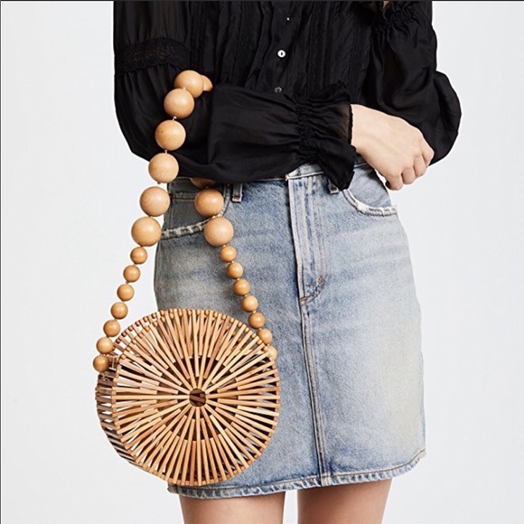 cult gaia Handbags - Cult gaia wooden circle bag